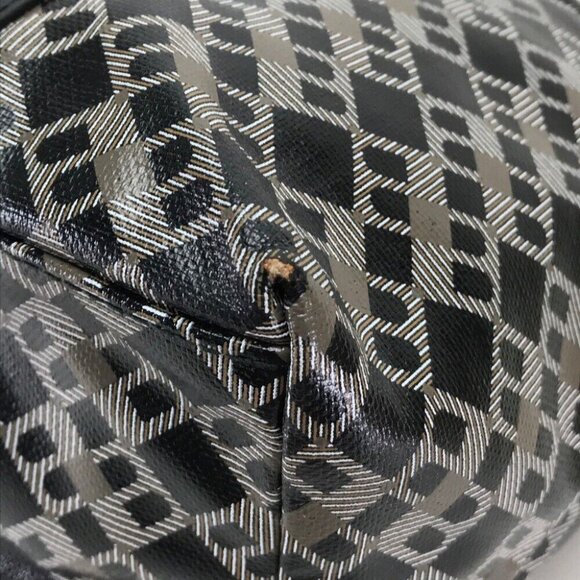 BALLY Logo print Shoulder Bag Tote Bag Black PVC - Picture 13 of 14